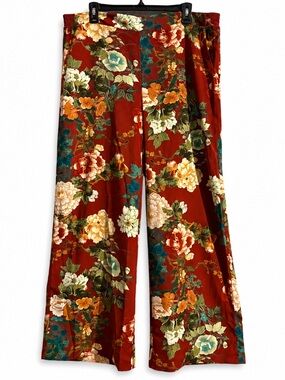 NWT Chico’s Eastern Bouquet Palazzo Pants Floral Wide Leg